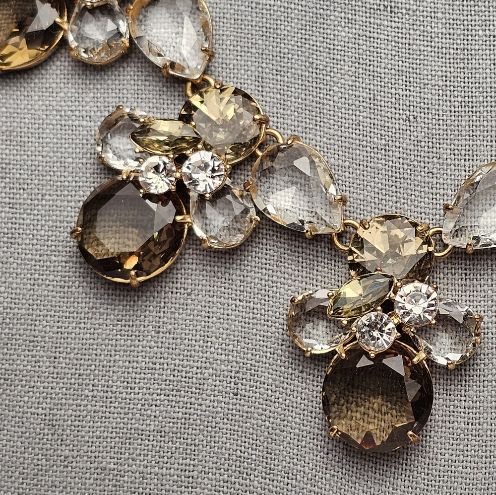 [J. Crew] Smokey Crystal Drop Bib Bumble Bee Statement Necklace - Picture 6 of 16